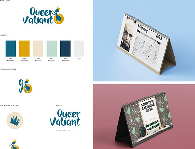Queen Valiant branding calendar illustrator cc logo typography