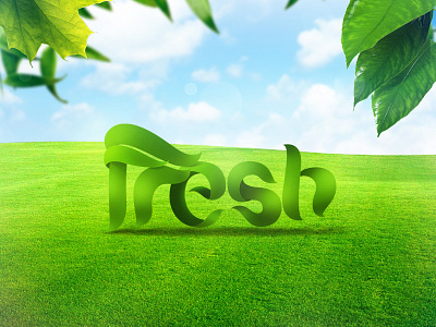 Fresh social media banner banner fresh green leaves media month post social typo typography