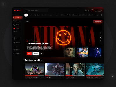 Netflix Web Design: Kurt Cobain Concept 🎞