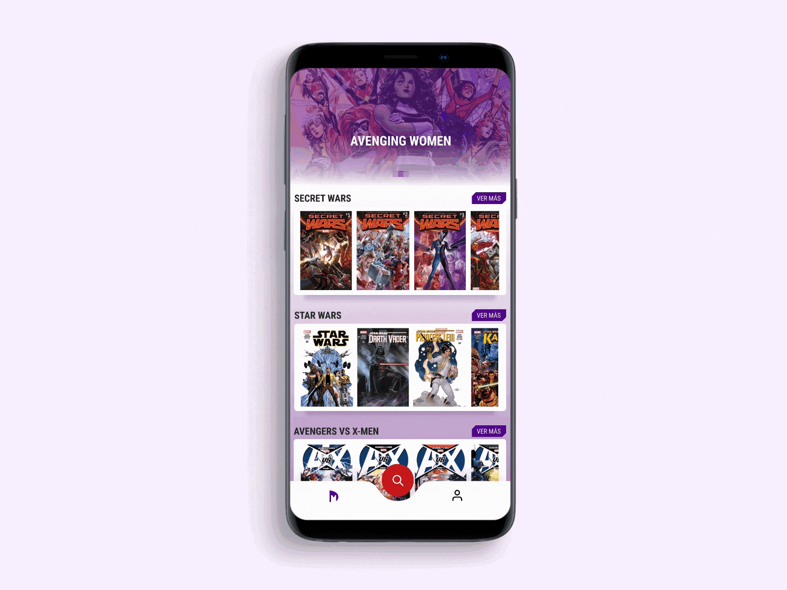 Marvel Discover: Marvel comics reader and tracker app branding design figma mobile app mobile app design mobile app development ui ux