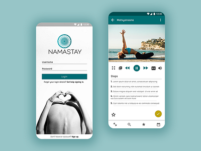 Namastay: Yoga app app app design branding design mobile app ui