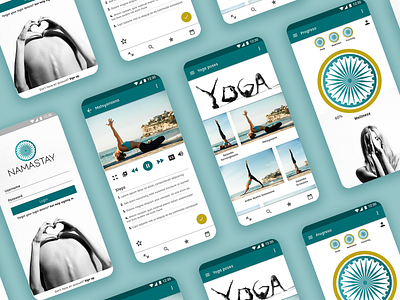 Namastay: Yoga app app branding design mobile app mobile app design ui