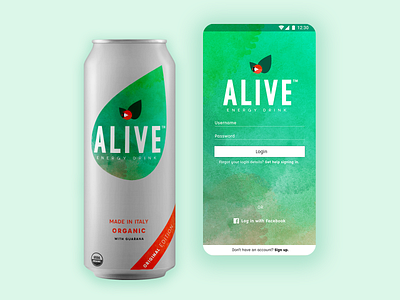 Alive: Energy drink brand app app design branding design graphic design logo mobile app design product design visual identity