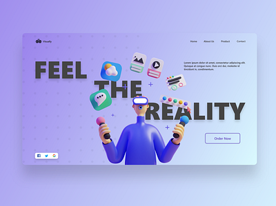 Virtual Reality branding design minimal ui ux web website