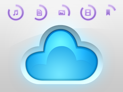 Cl Stats blue cloud glow icons purple ui