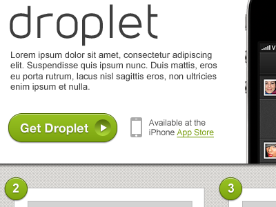Droplet Site app droplet iphone promo website