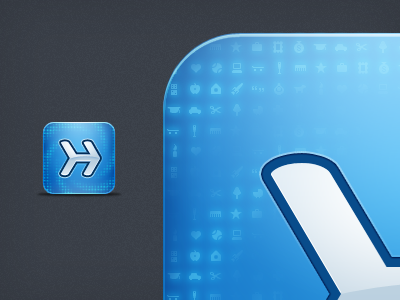 Howcast App Icon blue icon ipad iphone