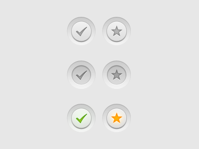 Starred & Checked Action Buttons ui buttons ipad glow