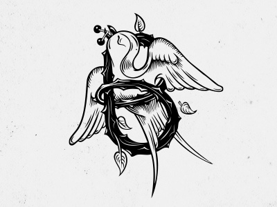 Birdie 36daysoftype b bird birdie letter letters logo sticker swallow tattoo type vintage