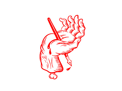 Hand blood bone design designer finger hand holy jesus logo pen sticker tattoo
