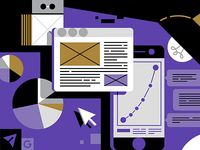 Inc.Russia illustration #2 browser business calendar diagram flat icons illustration internet iphone magazine phone shapes