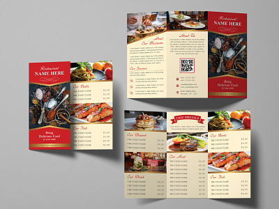 Tri Fold Food Menu Brochure designs, themes, templates and downloadable  graphic elements on Dribbble