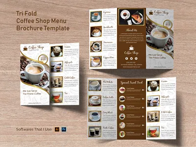 Tri Fold Coffee Shop Menu Brochure Template brochure brochure design brochure mock up brochure mockup brochure template creative branding creative brochure creative design food menu graphic design menu design modern menu design modern print design modern tri fold brobhure resturent menu tri fold brochure tri fold coffee shop brochure trifold brochures trifold mockup