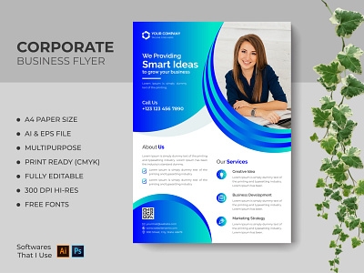 Corporate Business Flyer a4 flyer a4 size ai branding corporate business flyer creative flyer flyer flyer design flyer template flyer template eps flyer templates free flyer template graphic design minimal modern design modern flyer print design template typography vector