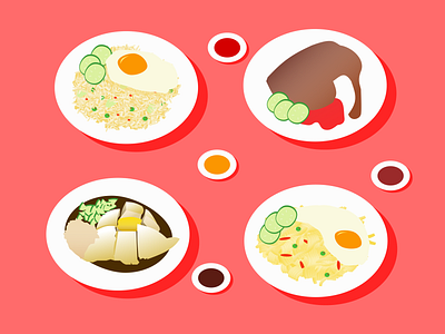 Food design flat illustration illustrator minimal ui