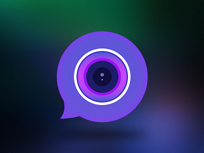 Social Chat App Icon bubble camera cinematic drawing good icon illustration ios lens logo photoshop