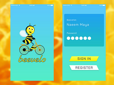 Sign in and Splash android bee fitness gear graph icon design illustration physical sports ui ux yummy