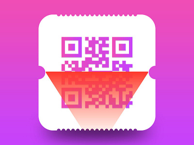 Coupon app icon for iOs authorization barcode cards coupon gradient icon ios icon map qr qr code scan ticket tracking