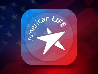 American Life america america icon flag gradient logo typography usa