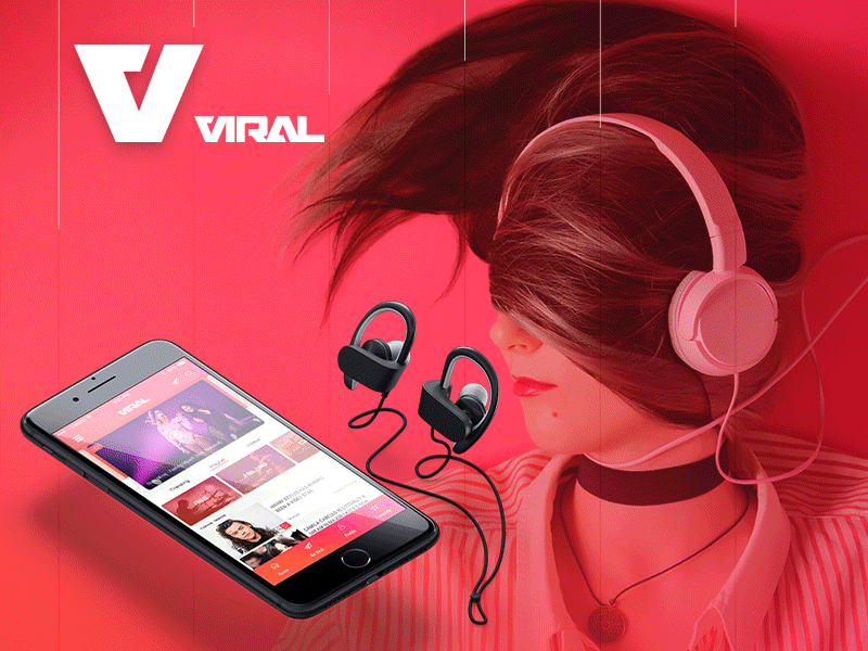 VIRAL music music app player social app social network ui ux viral