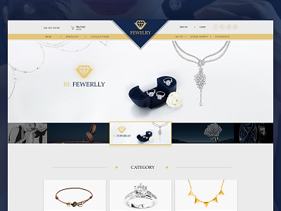 Fewerlly ecommerce jewellery landing page online shop online store shopping stone