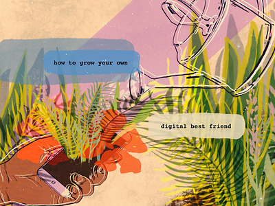 How To Grow Your Own Digital Best Friend design editorial flower illustration plant procreate