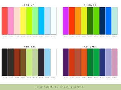 When I need a lot of colors | 4 Seasons outdoor color palette design drafting figma graphic design il illustration illustrator ui