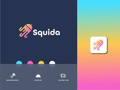 Squida II Food Delivery Logo app logo branding fast food flat design food food app food delivery food logo icon identity design illustration lettering logodesigner logodesignerforhire logodesignersclub minimalist logo modern logo restaurant logo squidsfood squidsfood