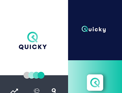 QUICKY II Fast delivery logo app branding buylogo flat design graphic design illustration logo logodesignerforhire logohire minimalist logo premuimlogo