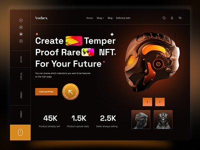 Votbex- NFT Marketplace Landing Page Design 3d clean crypto design game art game website landing page marketplace design nft marketplace ui design ui ux ux we website