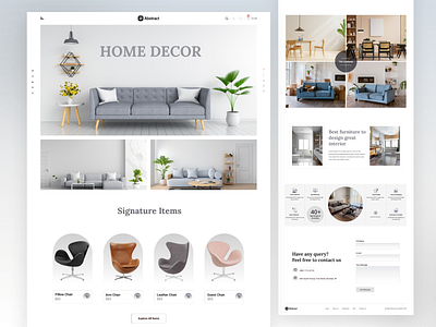 Abstract-Home Decor Agency Landing Page Design agency architecture clean design elegent furniture home decor interior interior architecture interior design landing page minimal modern ui ux website