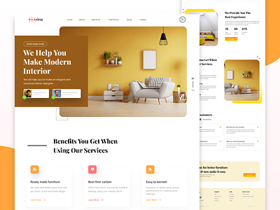 Arino- Furniture web Landing Page Design architecture branding clean design furniture home page homedecor interior architecture interior design interior studio landing page marketplace modern shop ui ux web design website