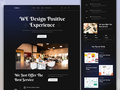 Votbex-Creative Agency Landing Page agency branding company creative directory design design studio digital agency interface landing page mahmud mridul । ui designer minimal product startup ui ux web website