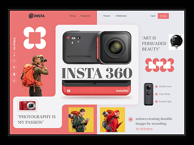 Insta - Website Landing Page agency branding camera insta landing page landingpage lens minimalist photo photography website photograpy ui uiux ux website website design