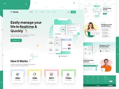 Datafy- Website Landing Page analytics big data data data management data mining design agency landing page minimal modern product visual startup trendy ui ux visual identity website