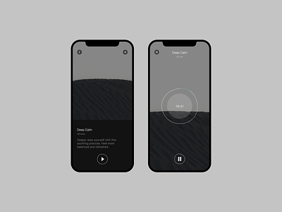 AQUÍ Meditation App app app design dark mode dark theme meditation minimal mobile player ui uidesign uiux ux uxdesign