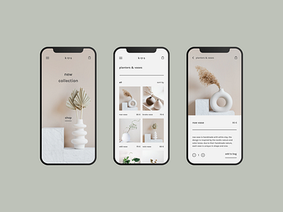 kos - ceramics store app app design category ceramics ecommerce flatdesign minimal mobile online shop online store product responsive ui ui design uiux ux uxdesign