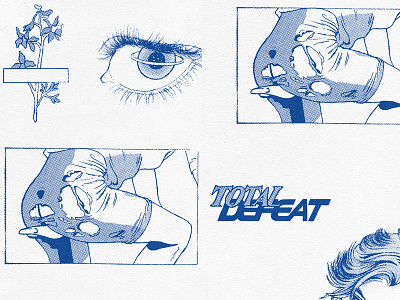 TOTAL DEFEAT anime delamerle design graphic design illustration kaitlin de la merle manga typography