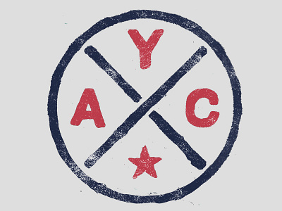 AYC Crossroads apparel branding design distress monogram
