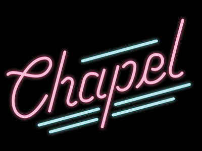 Chapel Logo apparel design graphic neon retro texture type typography