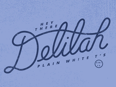 Delilah apparel art design distress halftone hand handwritten scketch script typography