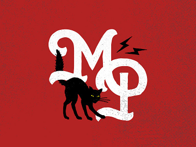 You're A Black Cat Monogram cat design graphic identity logo monogram sketch texture typography