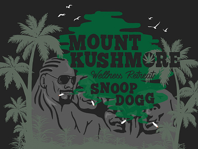 Snoop Dogg - Mount Kushmore admat cartoon design doodle flyer hiphop illustration typography
