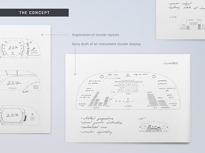 Automotive Instrument Cluster - hypercar concept sketches
