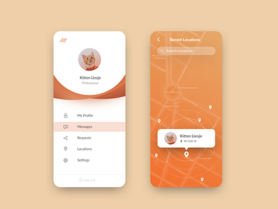 Profile & Location app graphic design location app logo profile page ux ui