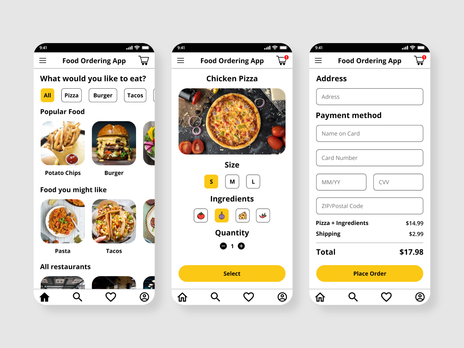 Food Ordering App - Mobile UI/UX Design by Ismail Houman on Dribbble