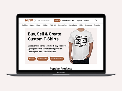 ShirtSea - Custom T-Shirt Printing Website Design And Case Study clothing ecommerce homepage landing page landingpage shop t shirt ui design ui ux uidesign uiux user experience user interface ux design uxui web web design webdesign website website design