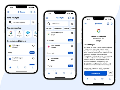 Jobple - Job Search Mobile App UI UX Design Case Study