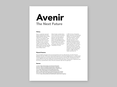 Typesetting - Avenir: Typographic Space, Hierarchy, Conventions