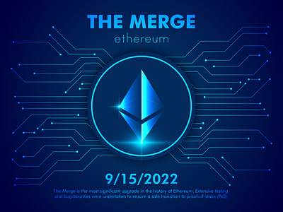 The Ethereum Merge: ETH, Blockchain, Crypto, NFT, Digital Art